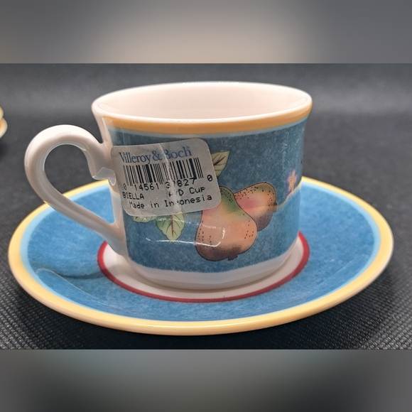 Villeroy & Boch Citta & Compagna Biella 4 Demitasse Cups/Saucers Espresso NEW - Picture 5 of 12